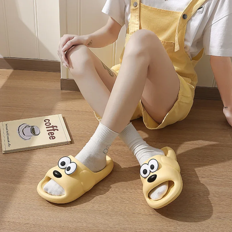 Woman Slipper Dog Puppy Cartoon Home Cloud Sandals Men Flip Flops Home Soft Sole Beach Outdoor Non Slip Shoes Slide Female Male