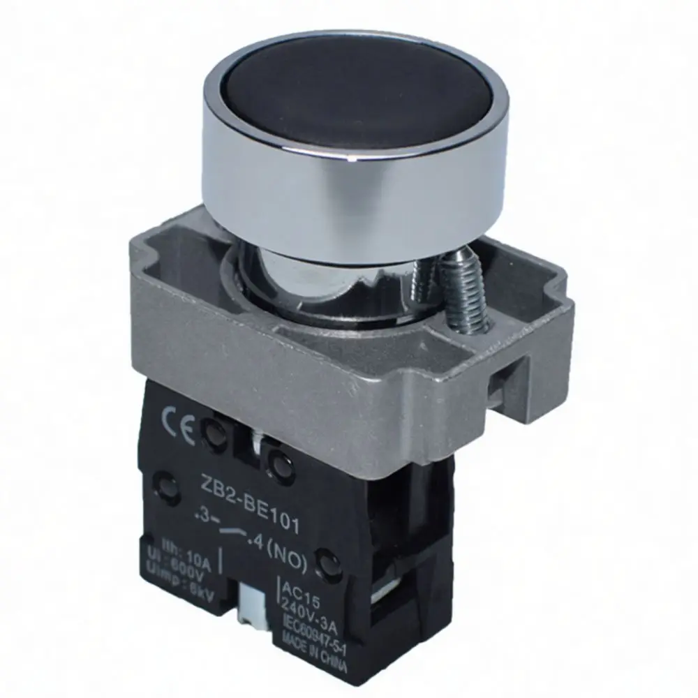 Professional Metal Push Button Switch Green Flat XB2 ZB2 Industrial Electrical Equipment Control Signal Actuator