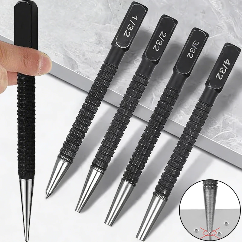 

Center Nail Punch Hammerless Square Striking Punches Tools Marking Drilling Carving Scribing Hardware Part Kit Drill Positioners