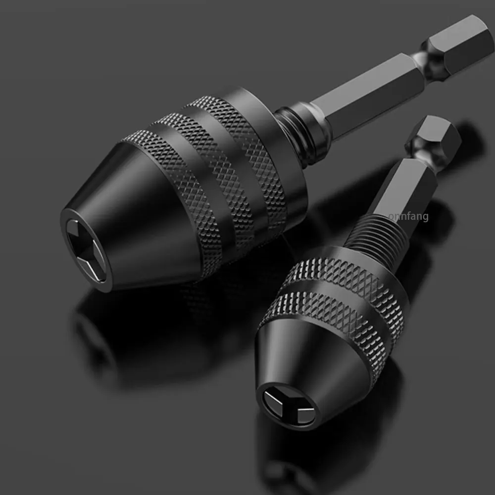 1PC Drill Chuck Keyless Impact Driver Adaptor Hex Round Shank Screwdriver Head Micro Fixture Drill Bits for Electric Grinder