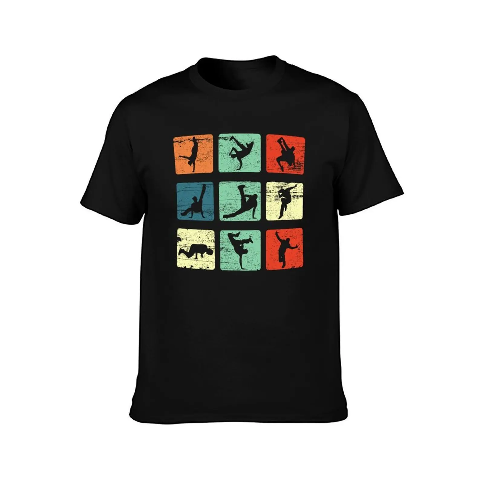 Break dancing shirt Bboy poses Retro Vintage Hip Hop Gift T-Shirt Summer Casual Cotton Tee Oversized Streetwear Tops