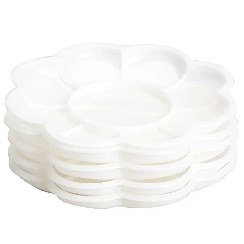 5Pcs Plastic Nail Art Paint Color Mixing Palette Plate Disk Essential Tool