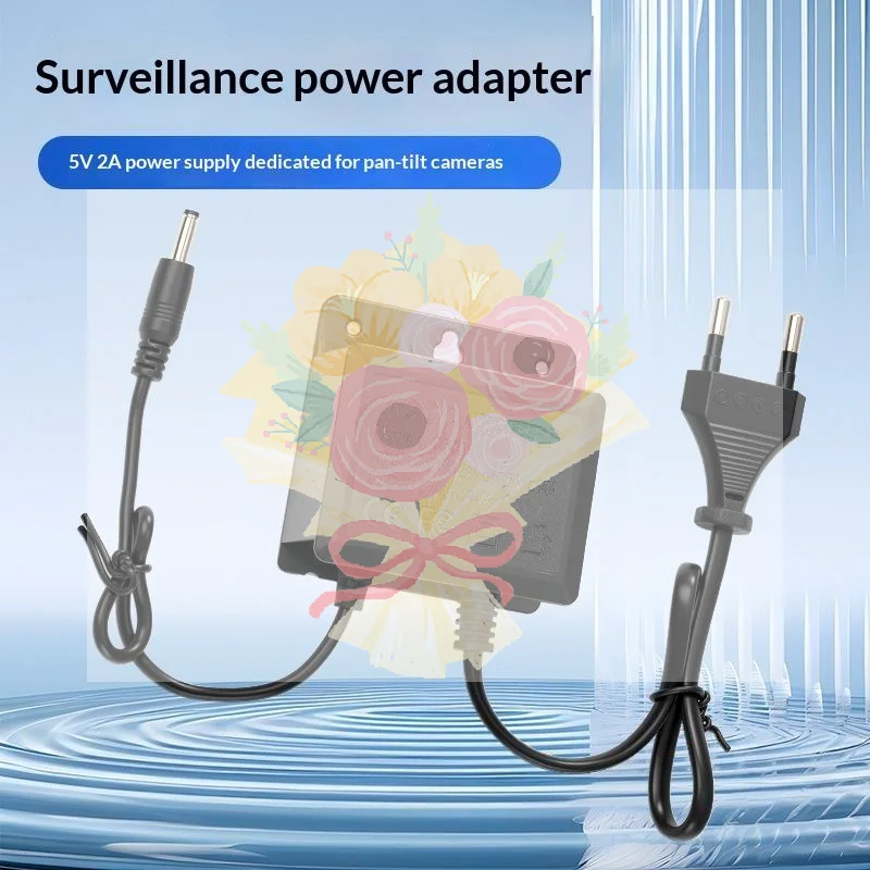 DC5V2A Adapter Camera Power Supply Waterproof Black Camera Charger EU/US Plug AC100V-260V Input Power Adapter AHD Camera System