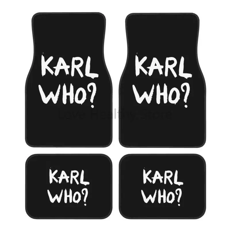 

Karl Who Car Floor Mats Set of 4-Pieces Front and Rear Non Slip Foot Mats with Rubber Backing Auto Accessories Decor All Weather