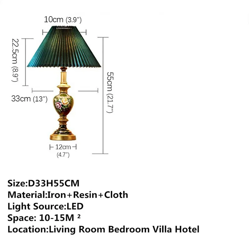 KARLOS American Retro Table Lamp French Luxury Living Room Study Villa Hotel Bedroom LED Bedside Desk Light