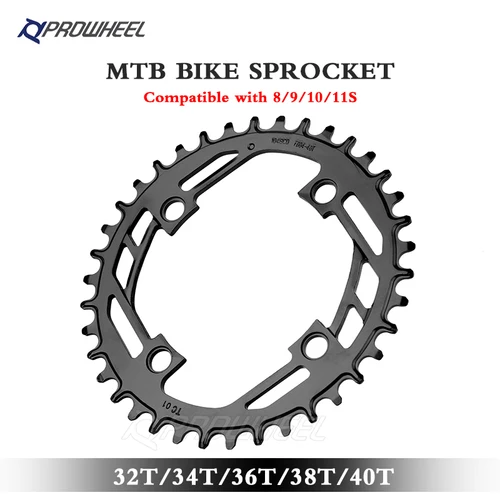 Imagen 2 del producto PROWHEEL bicicleta de montaña plato ancho estrecho 32T 34T 36T 38T 40T rueda de cadena 104BCD MTB piñón de bicicleta placa dentada piezas de manivela