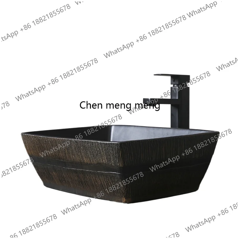 

Europe Vintage Style Ceramic Washing Basin Bathroom Counter top Bathroom Sink hand washbasin oval golden