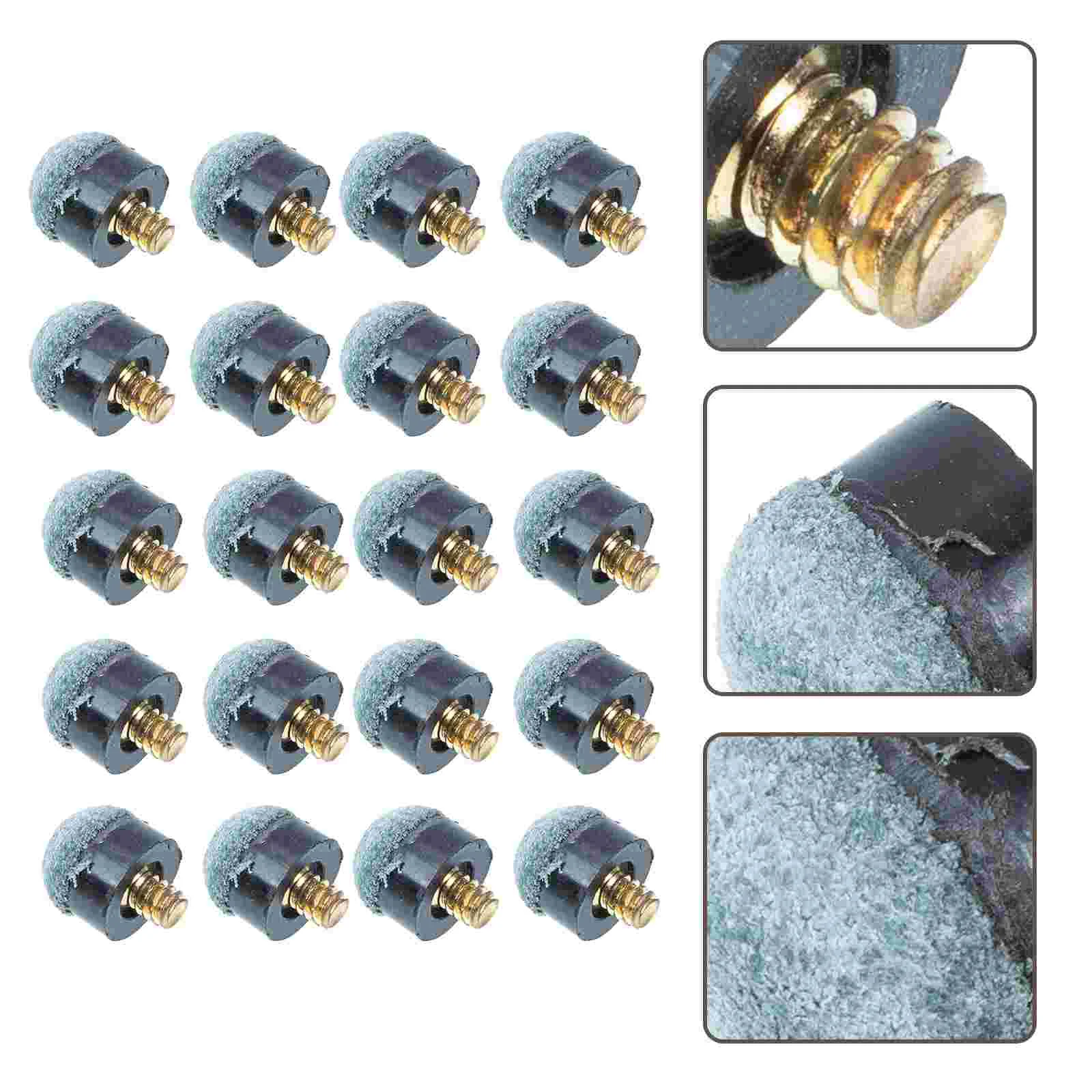 

20 Pcs Replacement Pool Cue Tips Billiard Cue Tips Screw Cue Stick Tips billiard cue tips billiard replacement cue tip