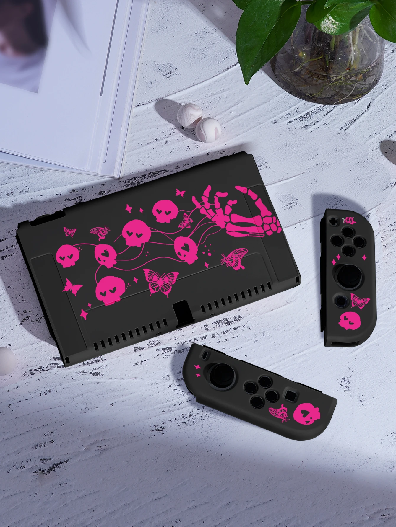 Custodia protettiva per interruttore teschio per Nintendo Switch OLED, accessori per giochi NS, guscio separabile portatile per NS Joycon, Cover per