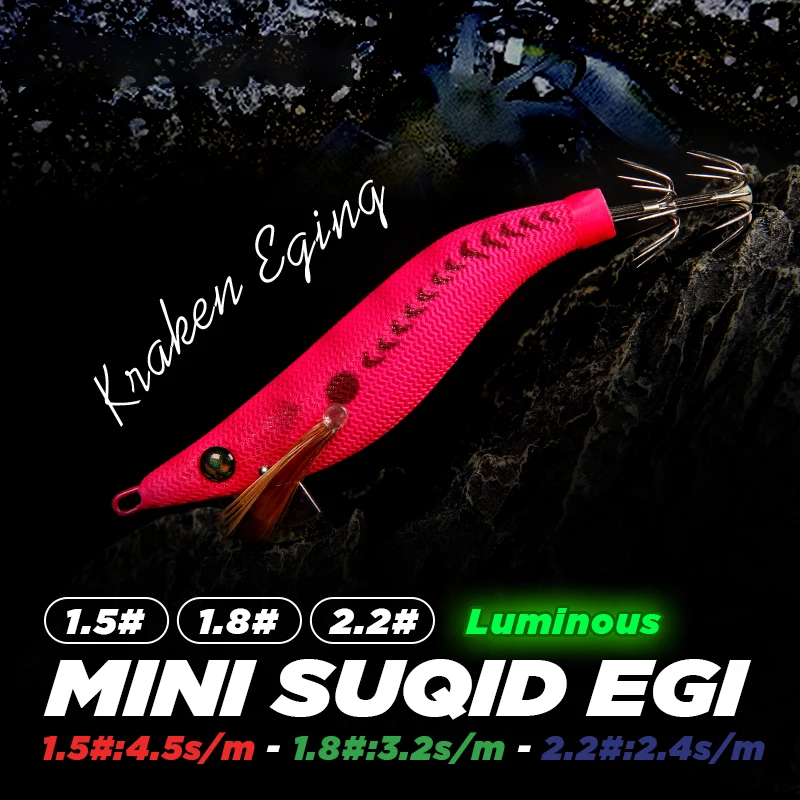 Señuelo Eging luminoso para calamar – Mini jig de pulpo y sepia