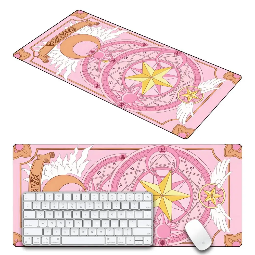 Pink Sakura Card Captor Mouse Pad Gaming Accessories Desk Mats Kawaii Keyboard Mousepad Gamer Extended Pad Mouse Pads Table Mat