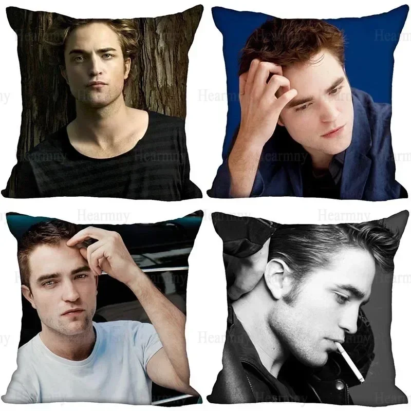 The Twilight Robert Pattinson Pillowcase Bedroom Home Decorative Pillow Cover Square Zipper Pillow Cases Satin Soft Fabric