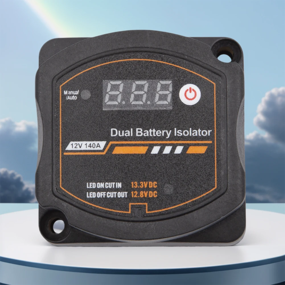 

Auto Manual Voltage Sensitive Relay 12V 140A Smart VSR with Digital Voltmeter for Car RV Boat Marine