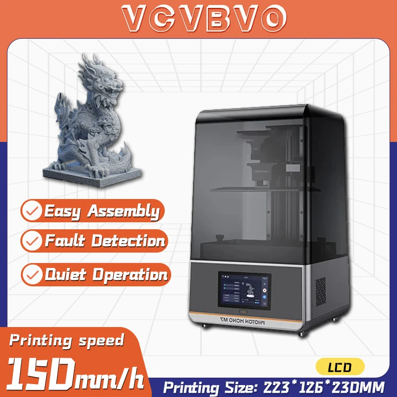 

Enclosed 3D Printer Ultra-quiet LCD Extruder Auto Load Filament Touch Screen Dual Z axis Print Size 223x126x230mm
