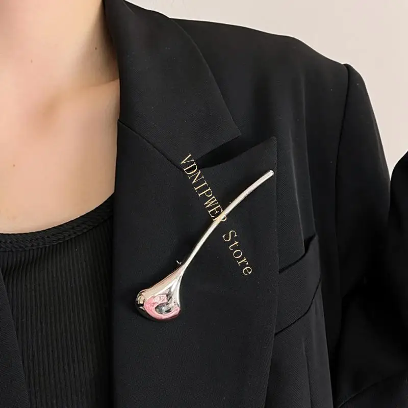 2 톤은 잎 모양의 옷깃 클립 정교한 금속복 액세서리 D08E