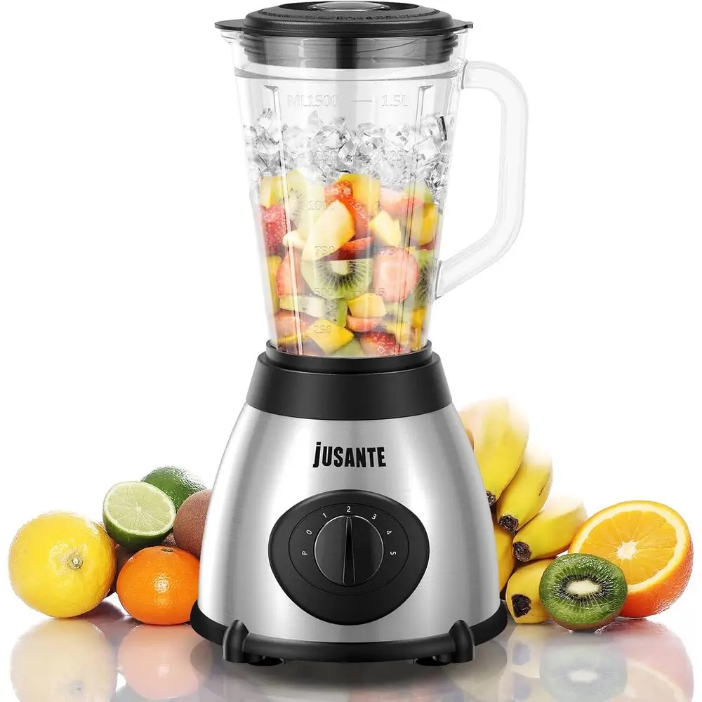 

1000W High-Power Glass Blender with 48oz Jar for Ice Crushing, Smoothies, and More