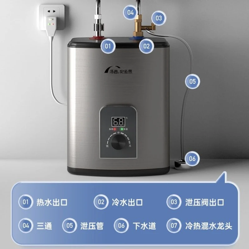Electric Water Heater: Small 10L Storage-Type, Quick Heating – First-Class Energy Efficiency, Ideal for Kitchen Undercounter Use