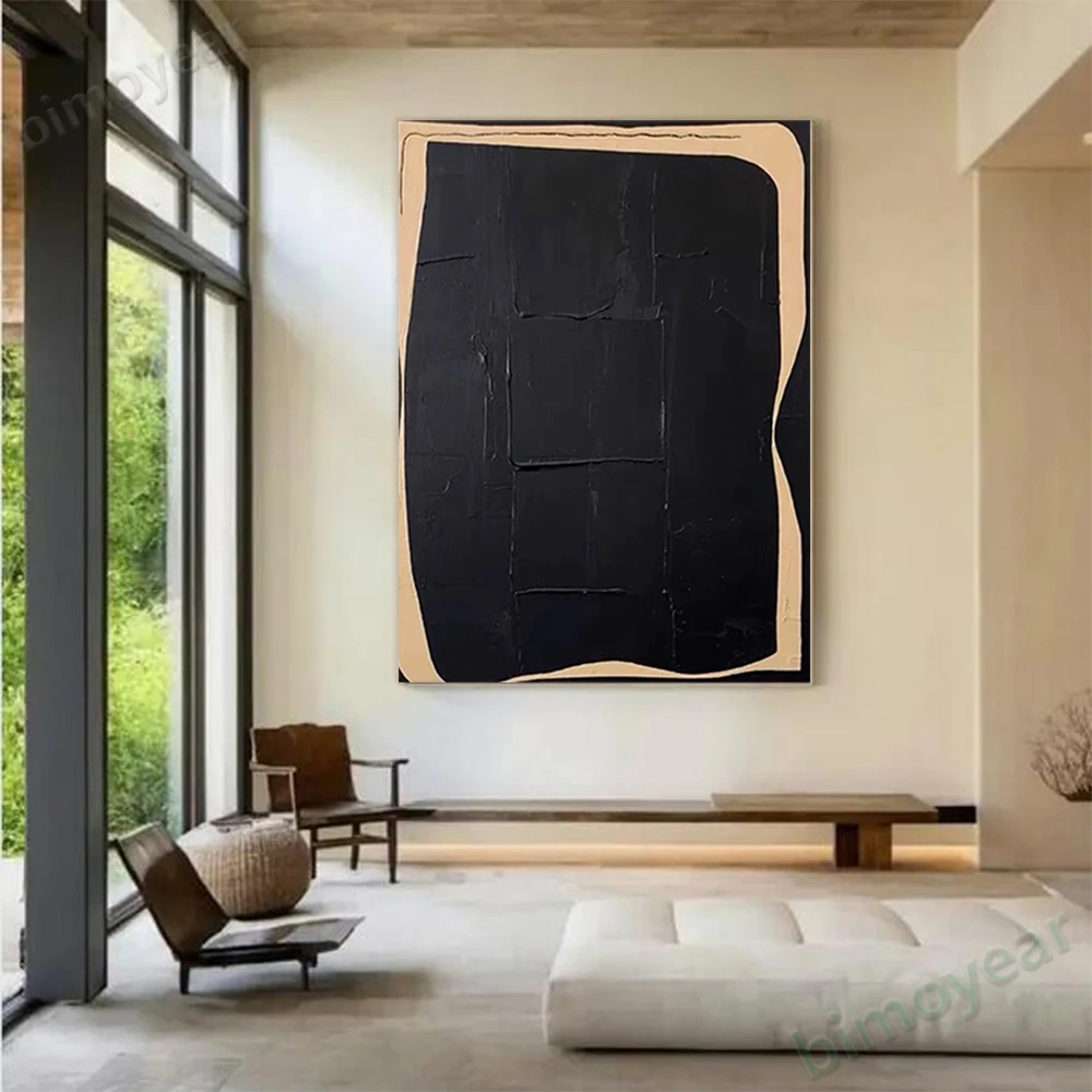 

100% hand drawn black abstract oil painting original wall painting home living room decoration paint interior aesthetics