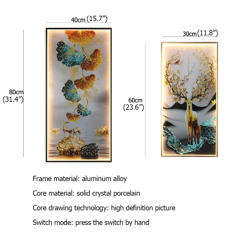 BERTH Wall Sconces Lamps Contemporary Deer Figure LED Rectangle Mural Light Creative For Home