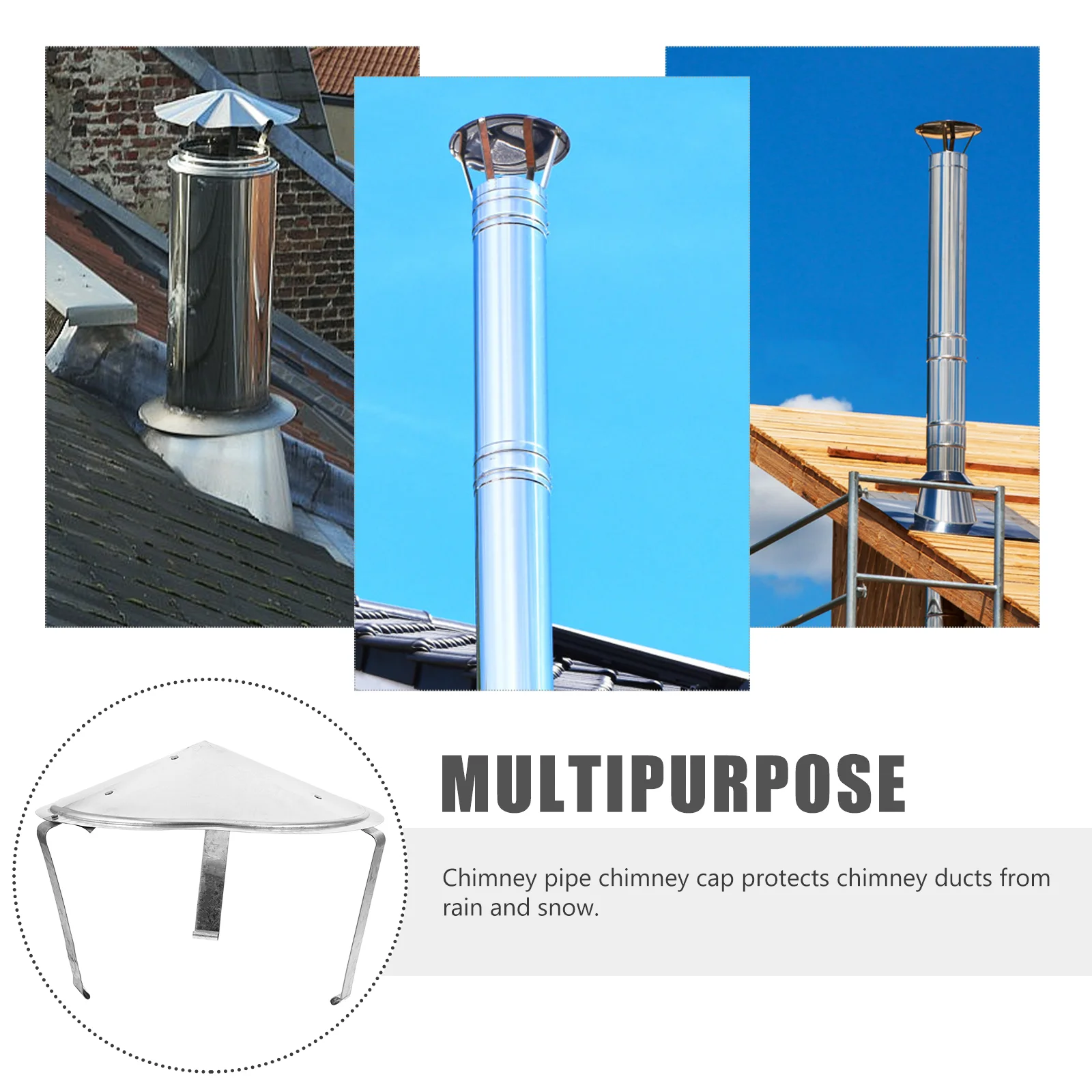 Chimney Cap Ventilation Rain Funnel Protector Exhaust Pipe Cover Rainproof The Stainless Steel One Mushroom Shaped Smoke Tube