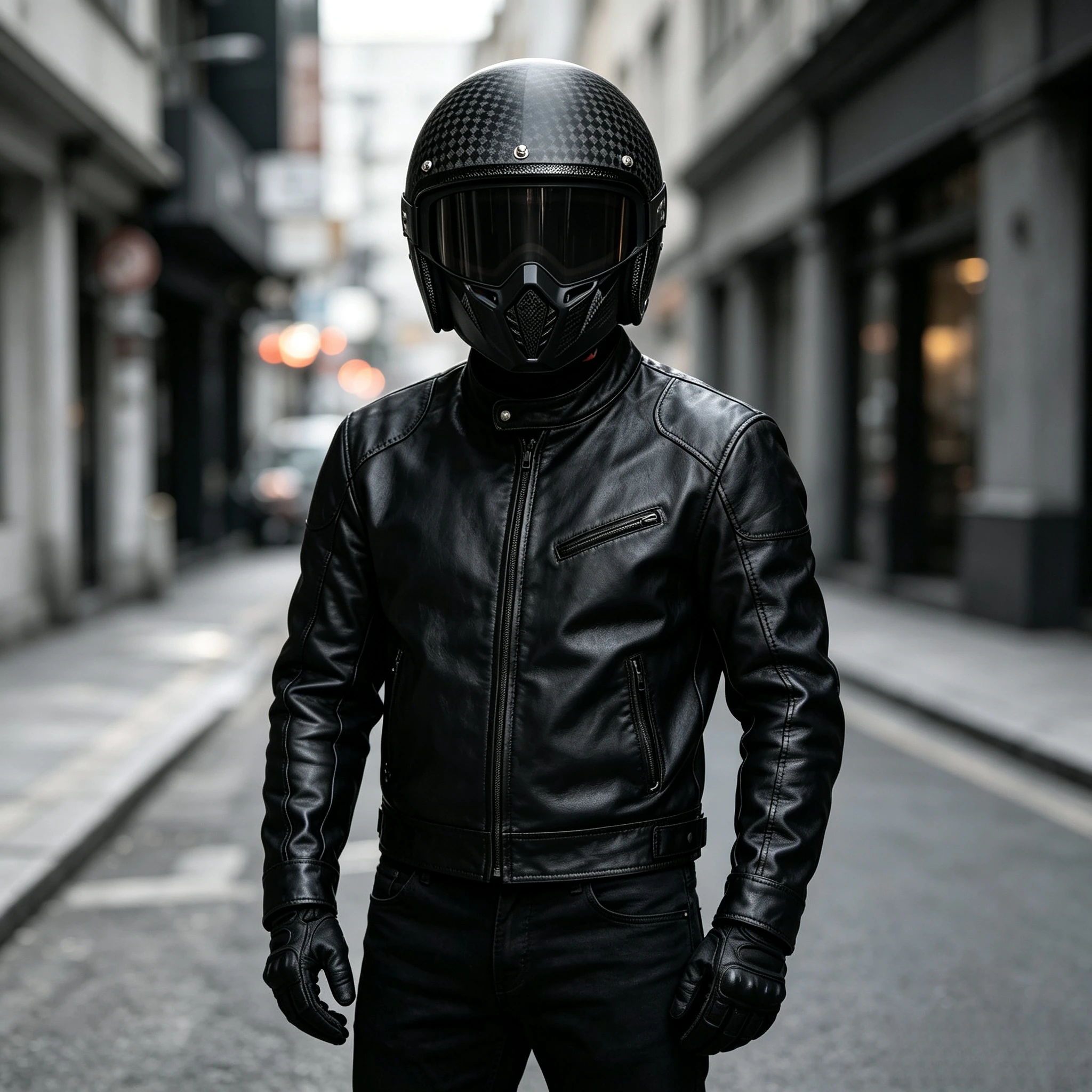 High Grade Light Full Carbon 3/4 Vintage Scooter Jet Helmet Gloss Clear Carbon Fiber with the Black Anti-fog mask