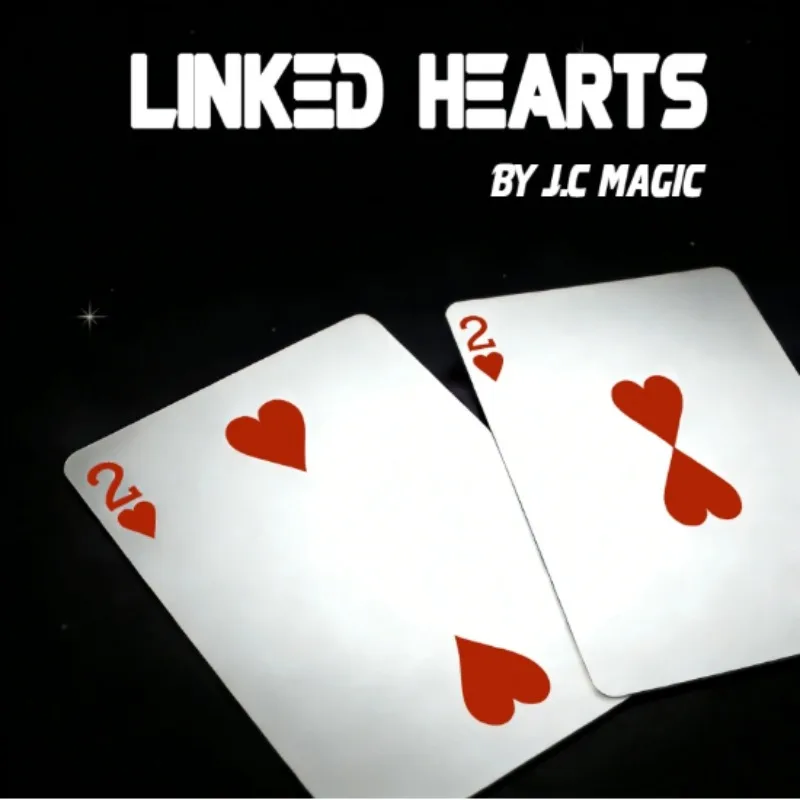 Linked Hearts Magic Trick Playing Card Linking Effect Close-Up Street Bar Illusion Professional Magician Poker Card Gimmick Prop