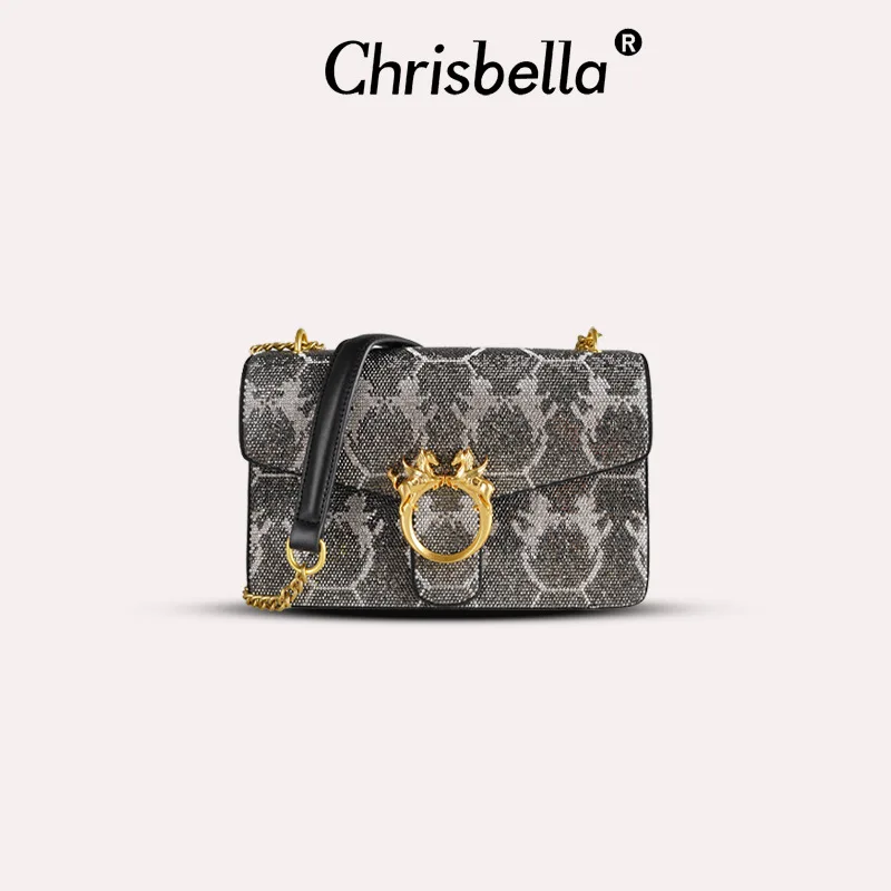 

Chrisbella Rhinestone Crossbody Chain Bag