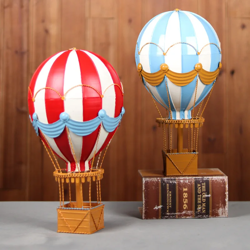 Vintage 19th Century European Forged Iron Hot Air Balloon Model Hotel Store Hanging Accessories Crafts Home Decoration