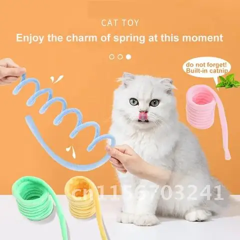 Catnip Cat Toys Plush Spring-shaped Soft Short Plush Toys Pet Supplies Kitten Teeth Grinding Claws Thumb Bite Mint Toy Pet Cat