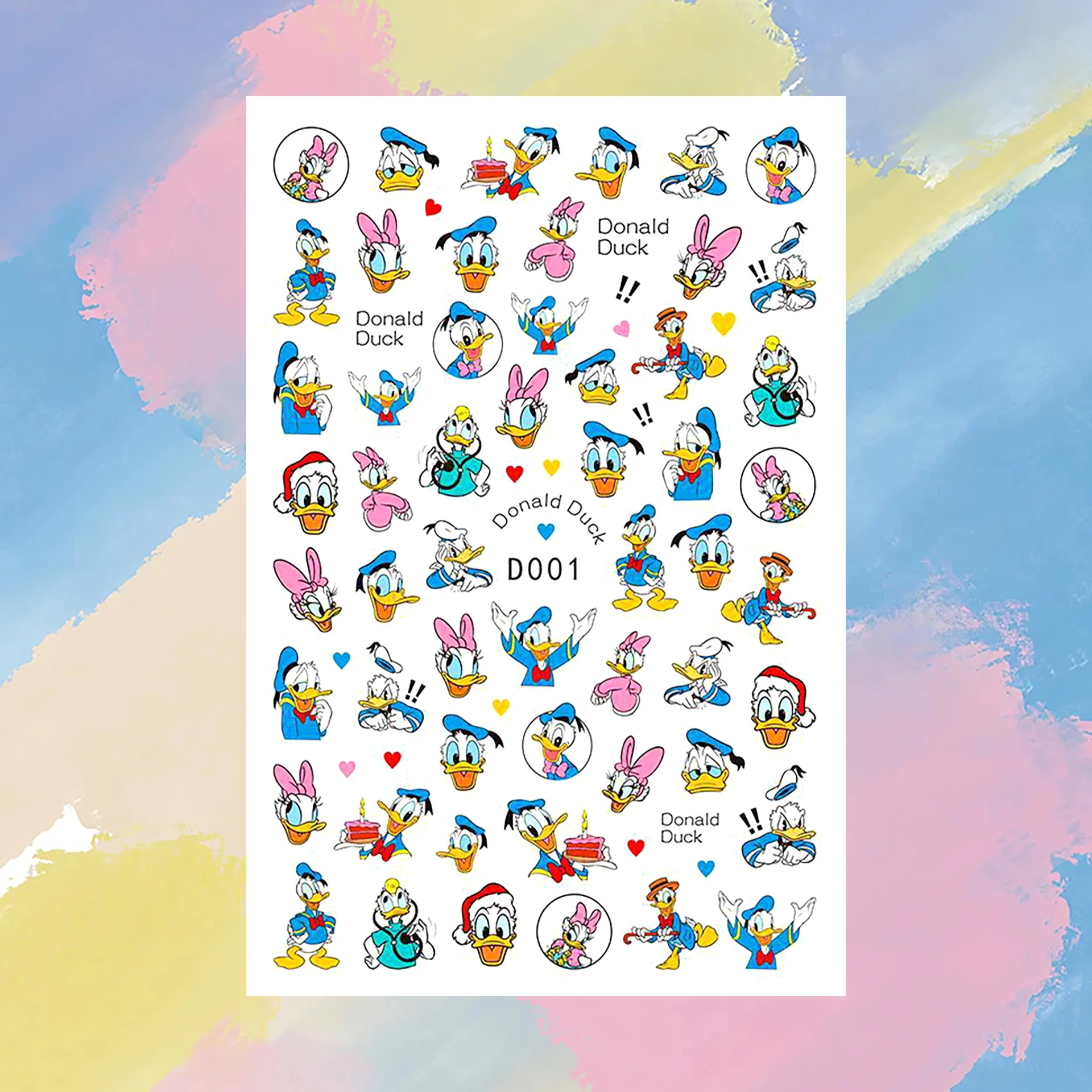 Calcomanía Art Deco de dibujos animados de Disney, deslizador de uñas Lilo & Stitch Tigger, pegatina de Mickey Mouse para uñas, pegatina decorativa