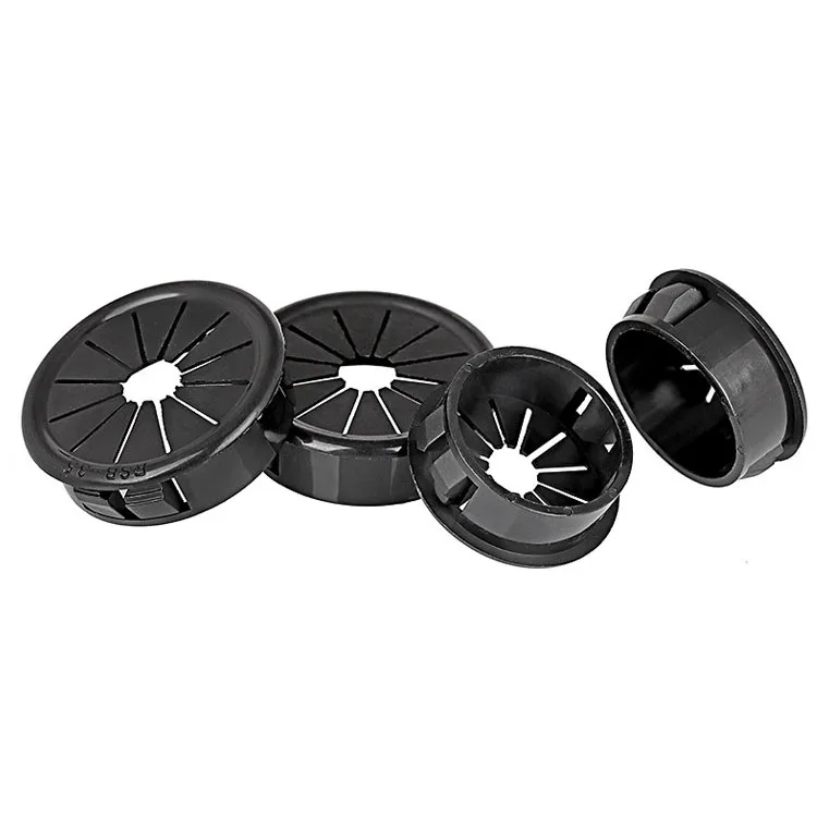 RSB 10~100mm Black Snap-on Hole Cover Furniture Dust Plug Buckle Office Computer Table Grommet Wire Passing Line Outlet Rings