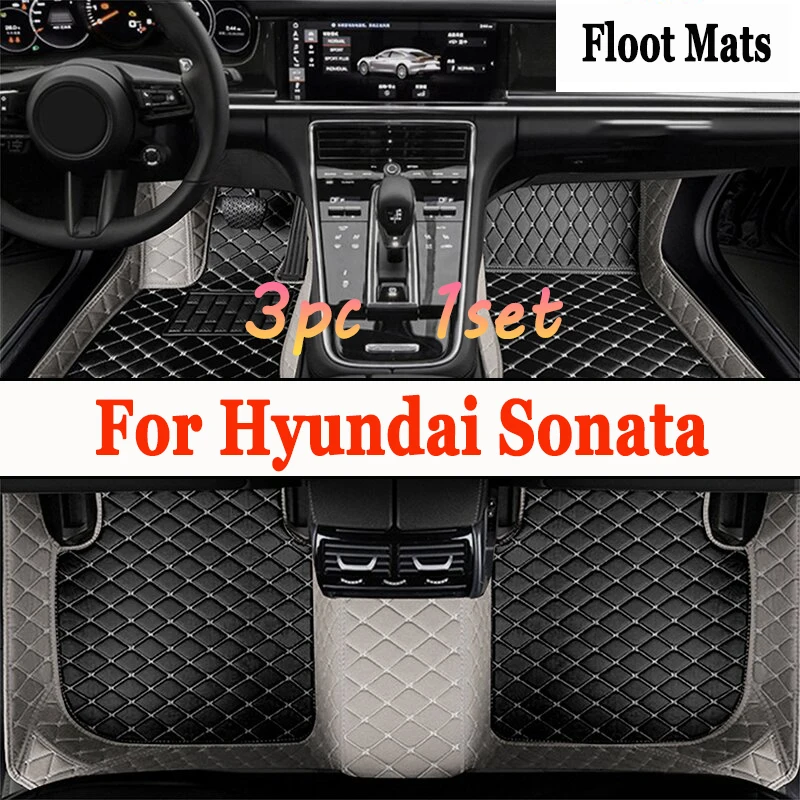 Car Floor Mats For Hyundai Sonata DN8 MK8 2020 2021 2022 Auto Interior Parts Luxury Mat Leather Rug Set Carpet Car Accessories