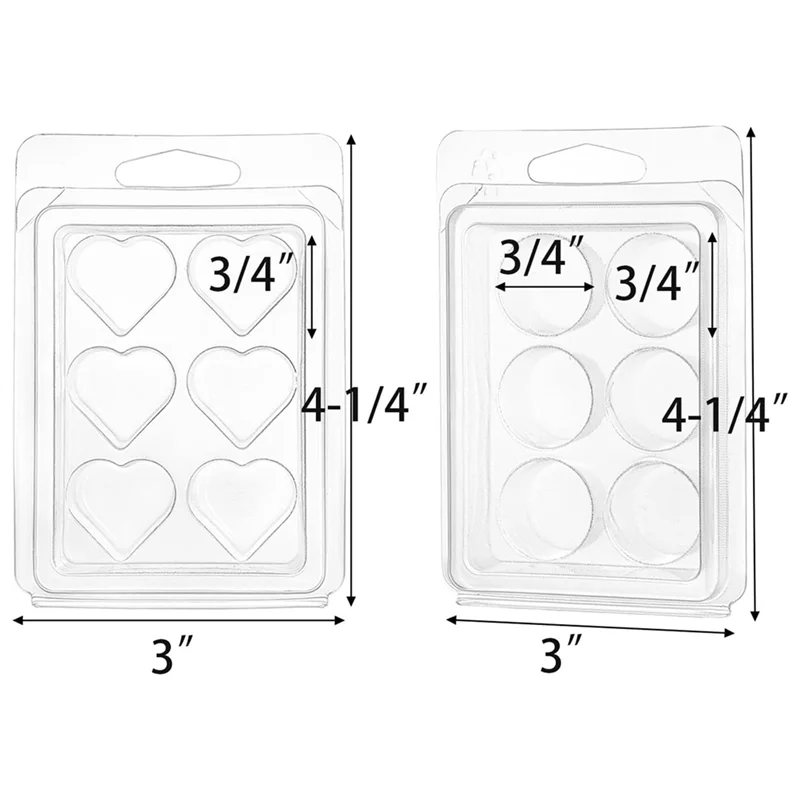 A26F-100 حزمة قالب صدفي تذوب الشمع 6-تجويف Clearmold حاوية تذوب الشمع البلاستيكية الفارغة لتقوم بها بنفسك تذوب الشمع والقلب والجولة #3