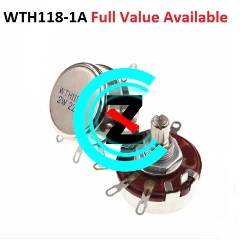 5PCS WTH118-1A  2W 1K 2.2K 4.7K 10K 22K 100K 470K 1M 6.8K 330K 1.5K 5.6K 15K 47K 220K 680R Swich Carbon Film  Potentiometer