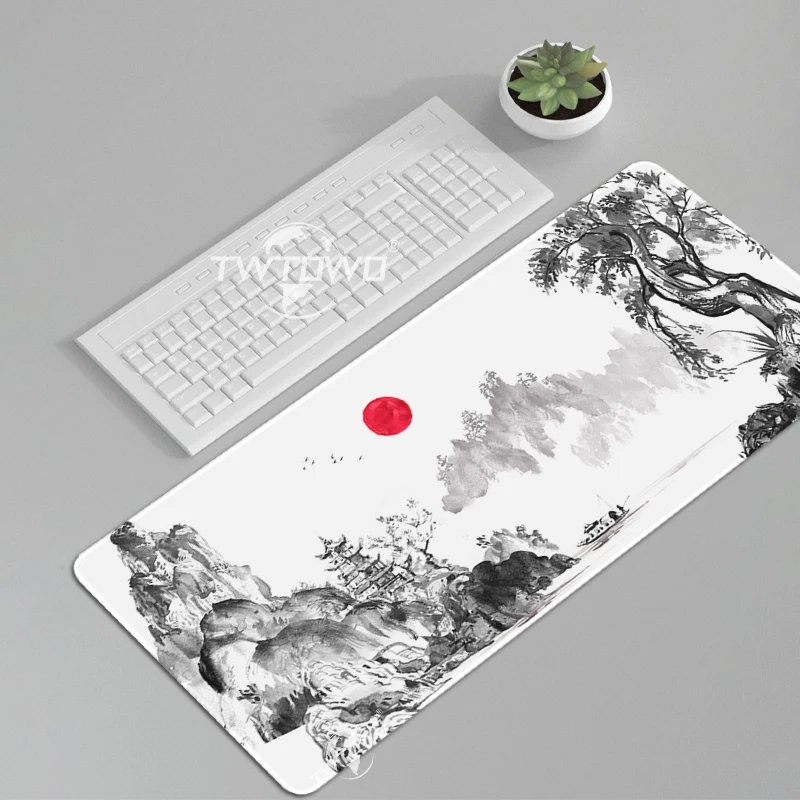 Black And White Landscape Mouse Pad Gamer XL Custom Mousepad XXL MousePads Mechanical Keyboard Pad Non-Slip Soft Office Mice Pad
