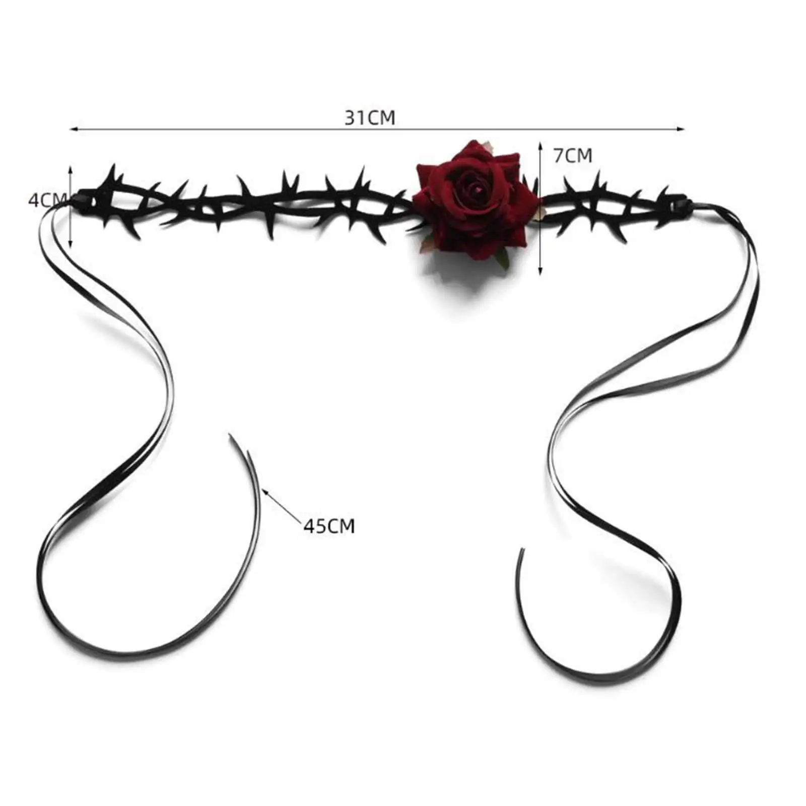 

Flower Choker Necklace Women Flower Lace up Necklace for Halloween Stage Performance Props Jewelry Clothing Matching