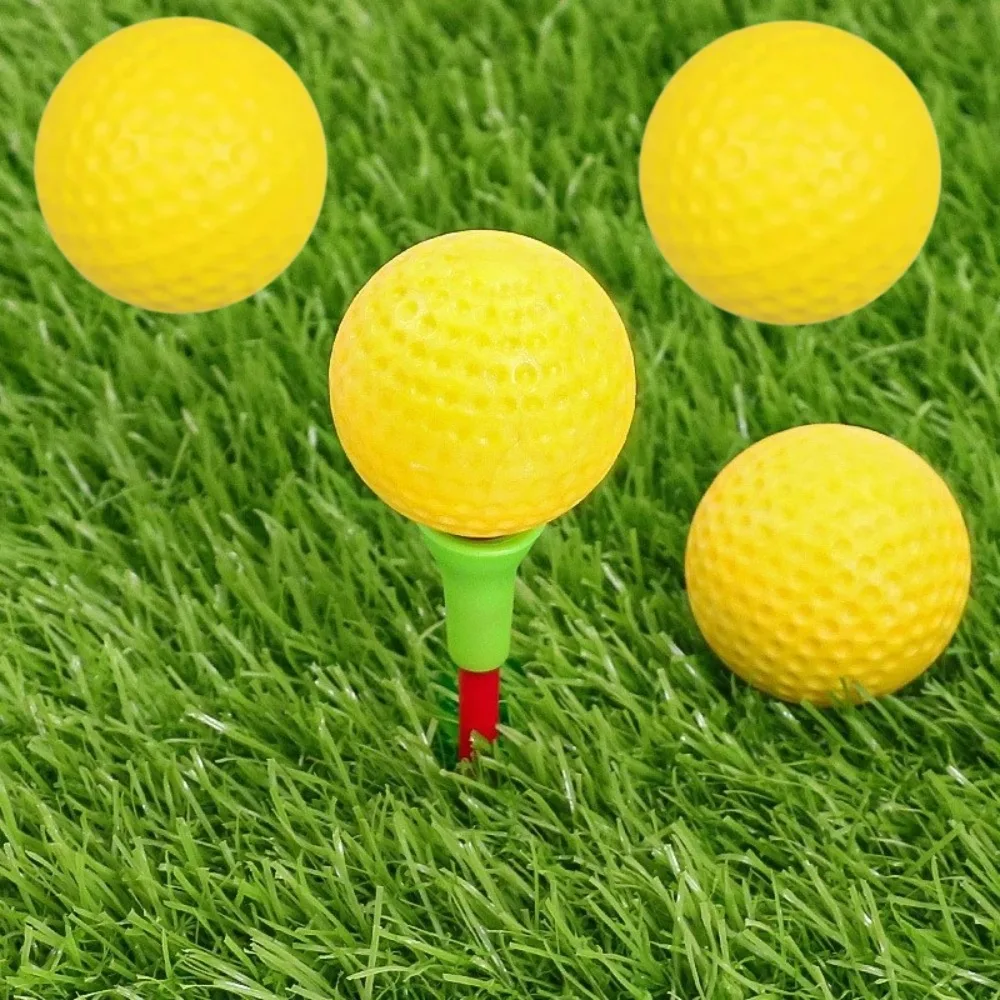 5Pcs Portable Yellow PU Foam Soft Golf Balls Sponge High Elasticity Indoor Outdoor Practice Training Supplies Golf Accessories