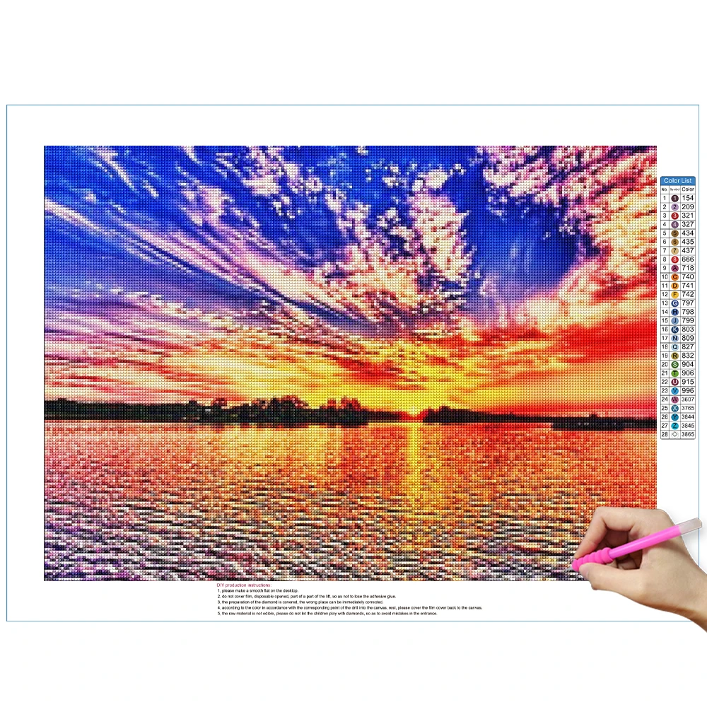 landscape 5D Diamond painting Sunset Clouds Diamond Mosaic Full Drill Diamond Embroidery DIY Rhinestones PaintingKits