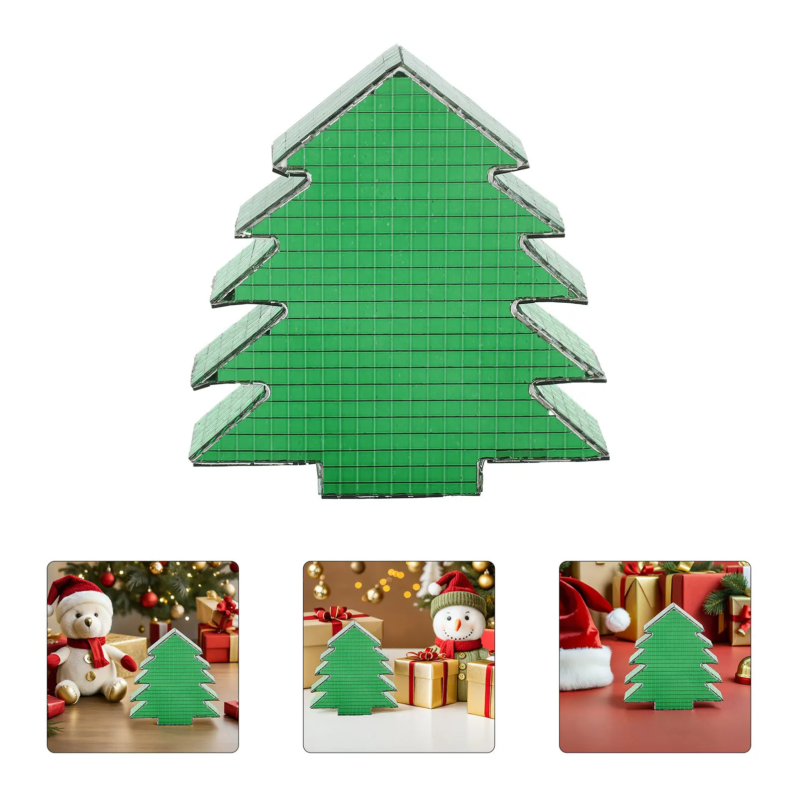 

Glass Disco Mini Christmas Tree Centerpiece Reflective Tabletop Holiday Decoration for Winter Parties Mantel Office Desk