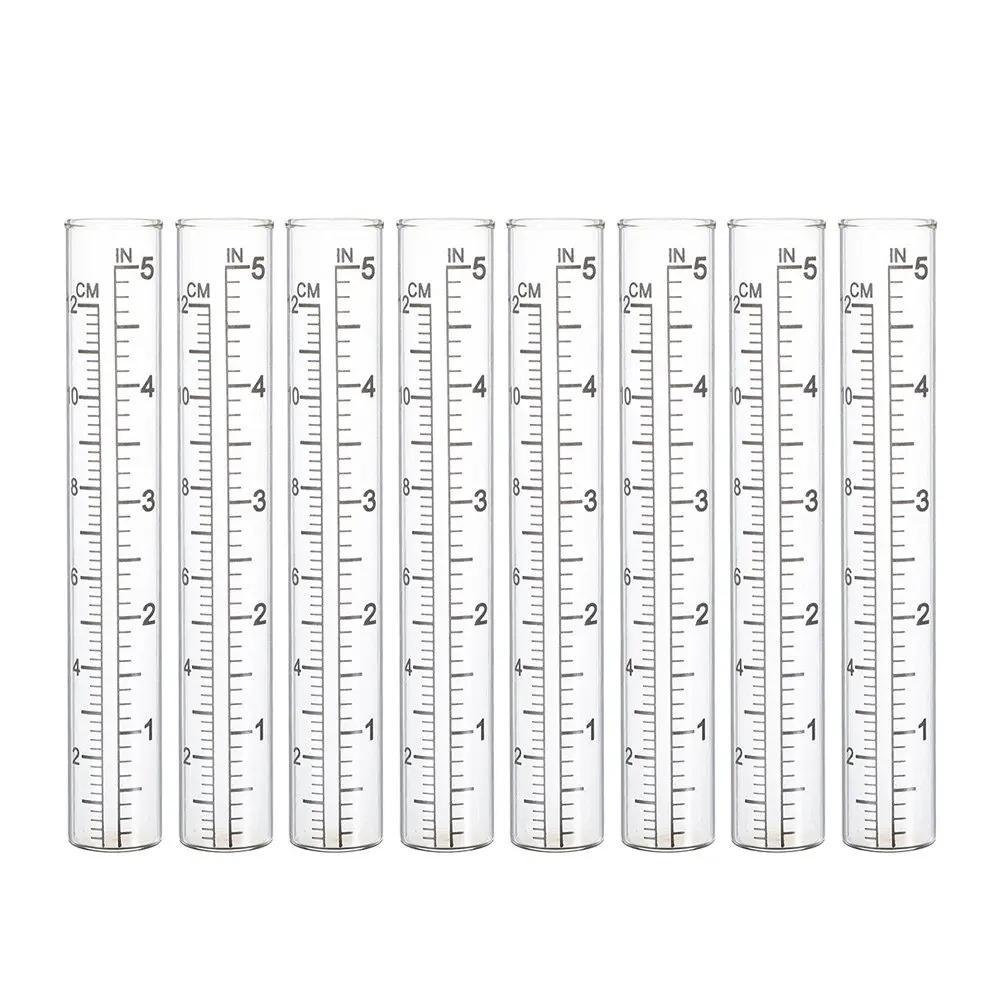 Glass Rain Gauge Replacement Tubes 8 Pack Clear Accurate Outdoor Garden Irrigation Measuring Tools