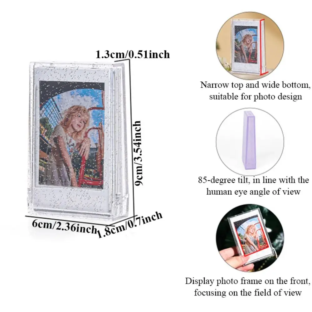 Transparent Giltter Photos Storage Box Instant Camera 3 inch Photo Album Photocard Holder Name Card Photo Frame Collection Case