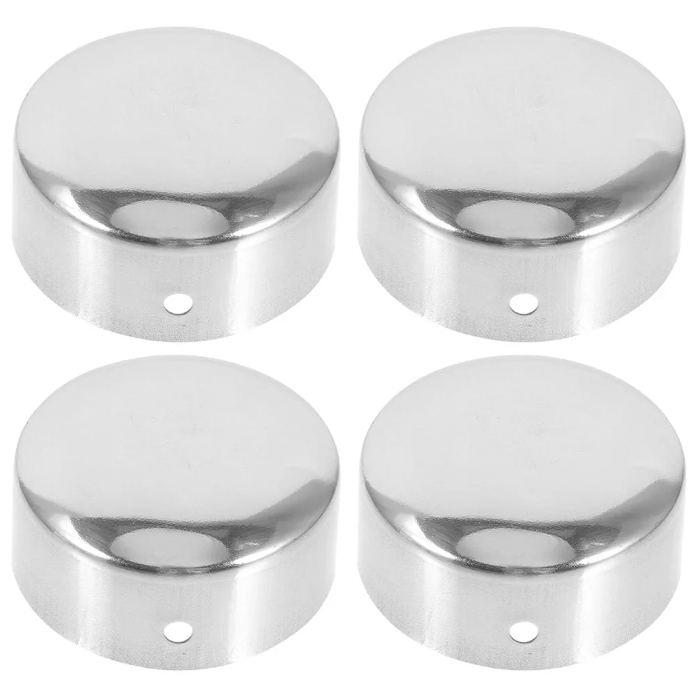 4 pezzi Tappi terminali per tubi corrimano in acciaio inossidabile Tappi per ringhiera decorativi per colonne di guardrail Cornici per mobili Accessori per scale