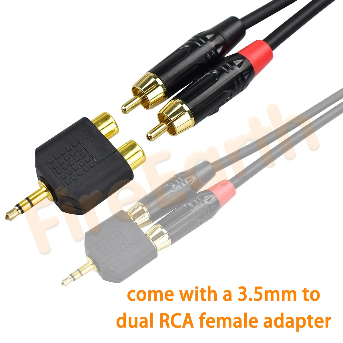 Dual 1/4 inch TS to Dual RCA Cable, Heavy Duty 1/4 Male to RCA Male Adapter Stereo Audio Interconnect