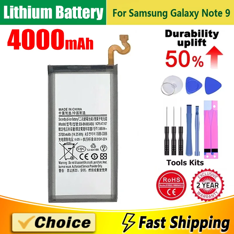 Brand New Replacement Phone Lithium Battery+Tool For Samsung Galaxy Note9 Note 9 N960U SM-N9600 SM-N960F N9600 SM-N965F