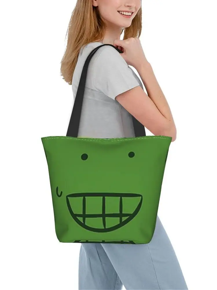 Torba na zakupy Liam Plecak od HFJone (WEIRD SMILE) 1, płócienna torba o dużej pojemności, torba na ramię, torba na zakupy, torba na żywność dla kobiet — zdjęcie 2