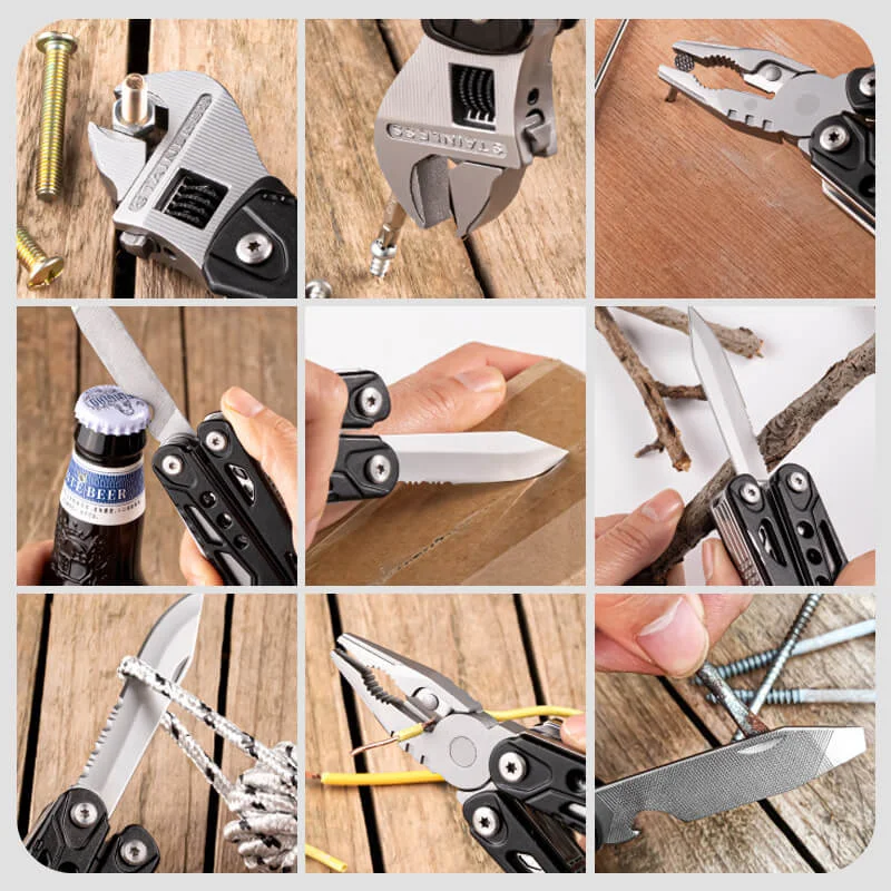 Multitool Wrench With 15 Tools Knife Pliers Wire Stripper Cutter Screwdriver Bottle Opener Saw Portable Stainless Steel Tool