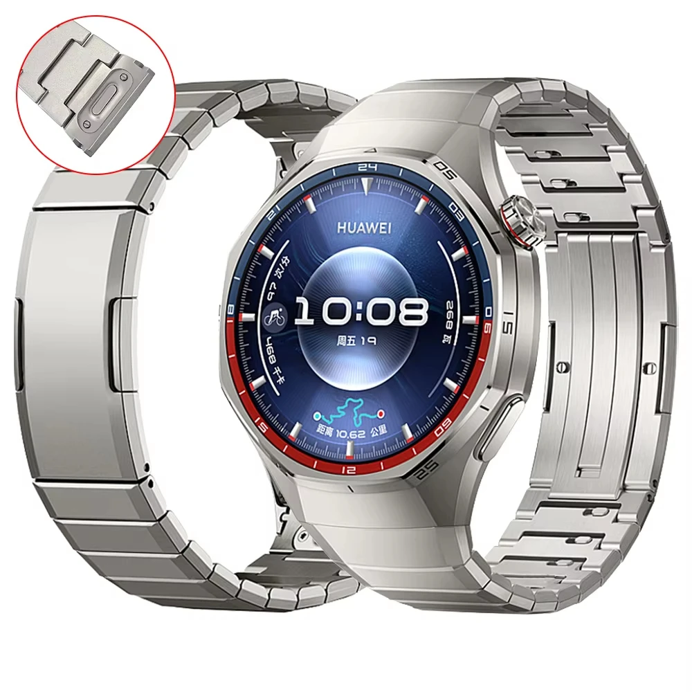 Official 1:1 No Gap Titanium Strap for Huawei Watch GT 6 Pro Luxury Metal Bracelet correa Huawei Watch GT6 Pro Specialized Strap image 6