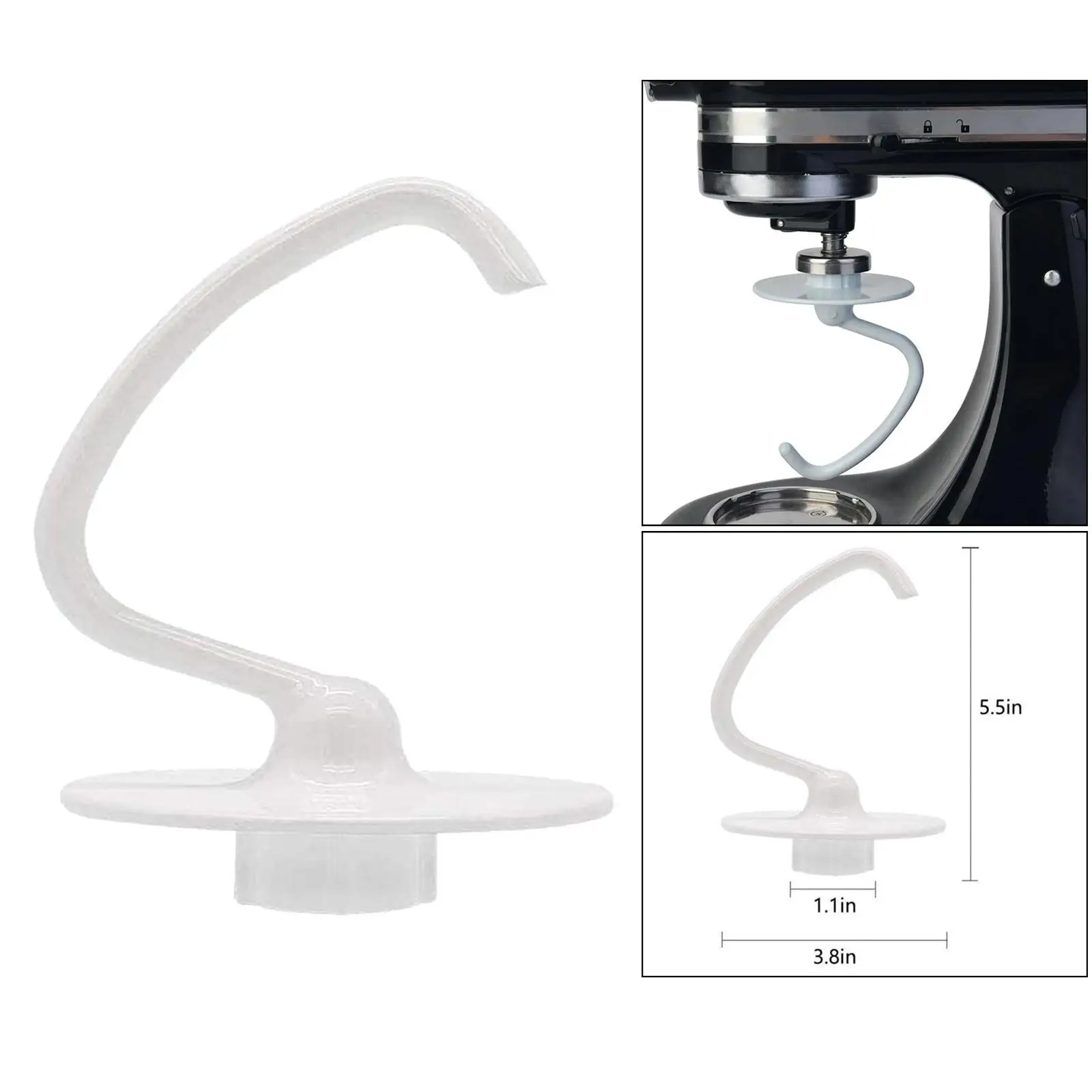 1pc Premium K45DH Anti-stick Dough Hook for 4.5 QT Stand Mixers