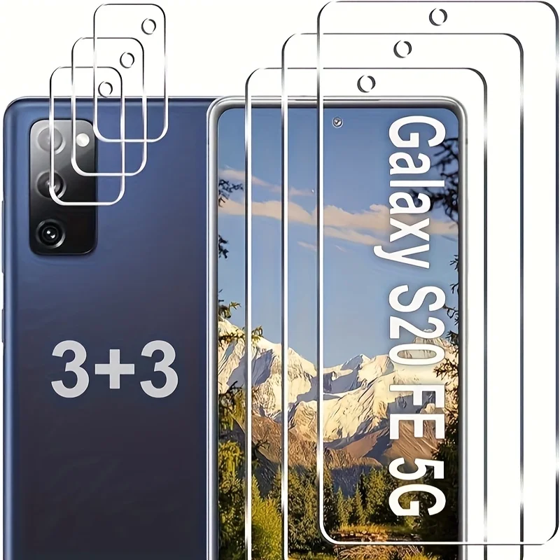 6-in-1 Displayschutzfolien und Kameraschutzfolien für das Galaxy S20 FE, einschließlich 3 Displayschutzfolien und 3 Kameraschutzfolien