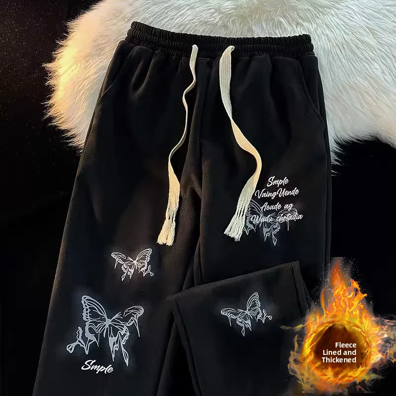 

Мужские прямые брюки Bla: весенне-осенние, свободные, струящиеся, модные, повседневные, длинные, утепленные для осени и зимы